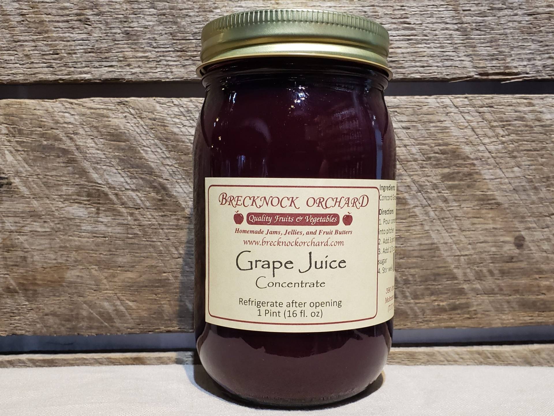 Grape Juice Concentrate 16 oz. Brecknock Orchard LLC