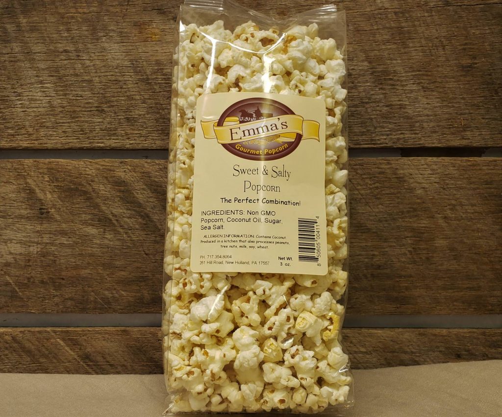Sweet & Salty Popcorn Emma's Gourmet Popcorn Brecknock Orchard LLC
