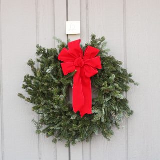 Christmas Wreath - Plain with Red Bow